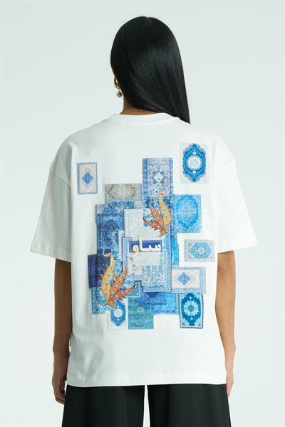 Iznik Oversize Kadın Tişört Ekru