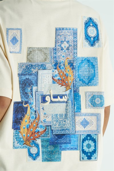 Iznik Oversize Kadın Tişört Stone