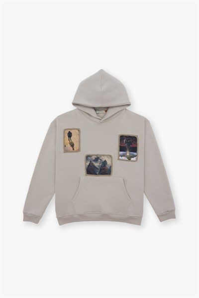 Layers of Awakening Oversize Sweatshirt Erkek Stone
