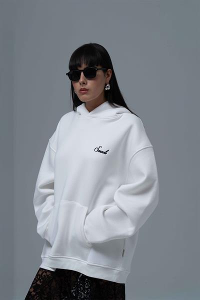 Loneliness Is a Choice Oversize Sweatshirt Kadın Ekru