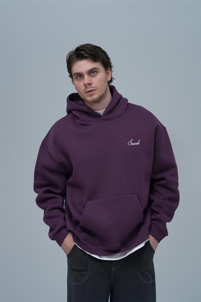 Loneliness Is a Choice Oversize Sweatshirt Erkek Mor