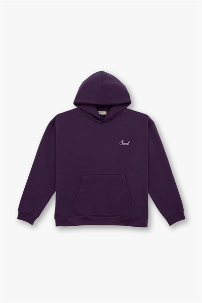 Loneliness Is a Choice Oversize Sweatshirt Kadın Mor