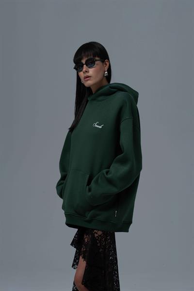 Loneliness Is a Choice Oversize Sweatshirt Kadın Yeşil