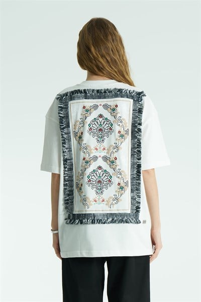 Loom Oversize Kadın Tişört Ekru