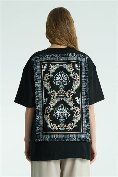 Loom Oversize Kadın Tişört Siyah