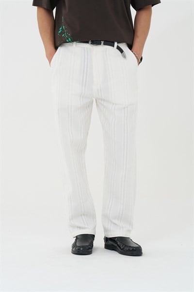 Loomline Relaxed Fit Erkek Pantolon Ekru