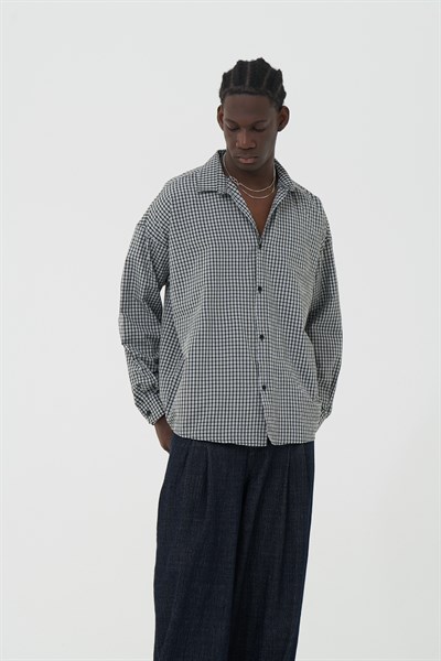 Madras Check Oversize Erkek Gömlek Haki