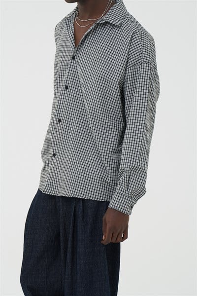 Madras Check Oversize Erkek Gömlek Haki