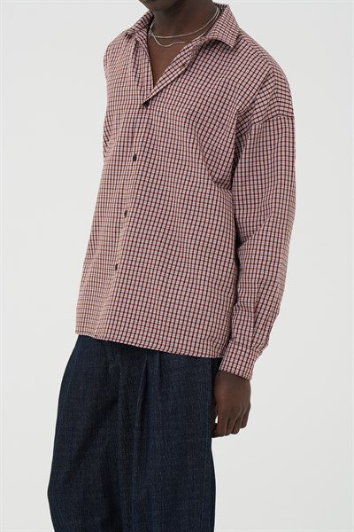 Madras Check Oversize Erkek Gömlek Kiremit