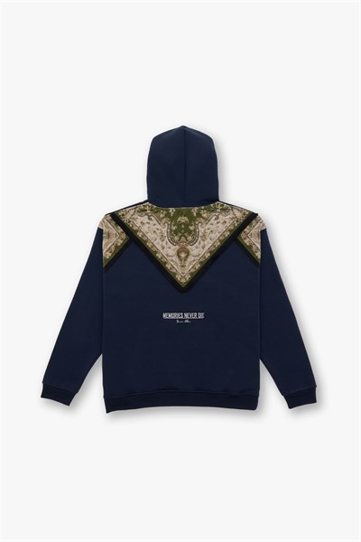 Memories Never Die Oversize Sweatshirt Erkek İndigo