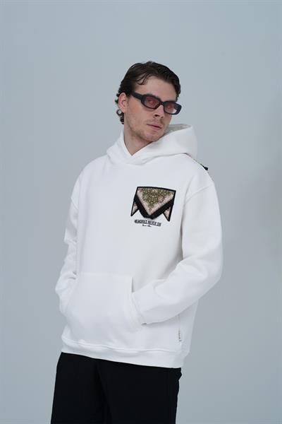 Memories Never Die Oversize Sweatshirt Erkek Ekru