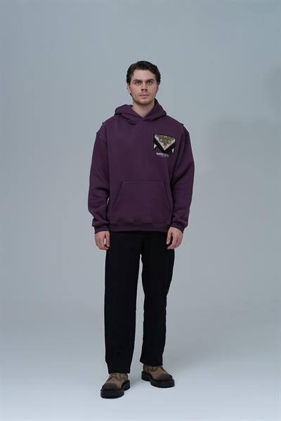 Memories Never Die Oversize Sweatshirt Erkek Mor