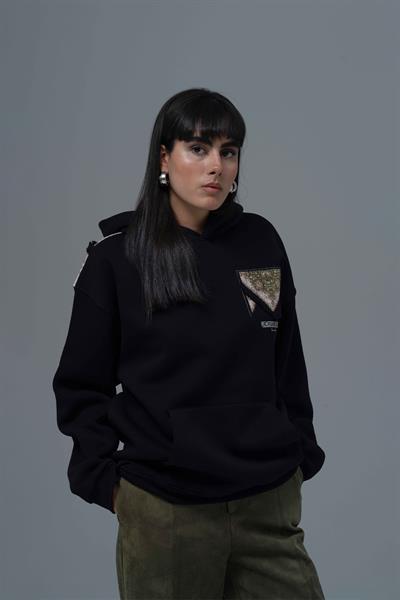 Memories Never Die Oversize Sweatshirt Kadın Siyah