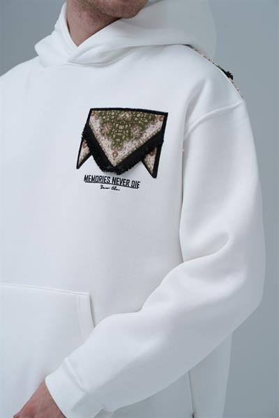 Memories Never Die Oversize Sweatshirt Erkek Ekru