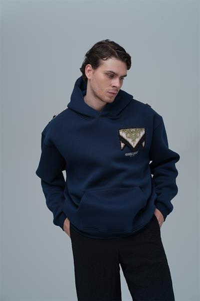 Memories Never Die Oversize Sweatshirt Erkek İndigo