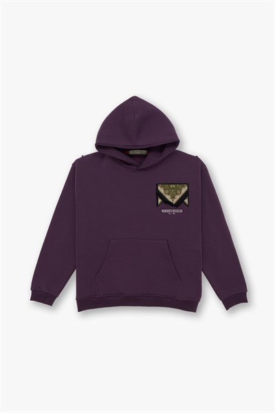 Memories Never Die Oversize Sweatshirt Erkek Mor