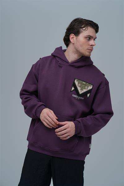 Memories Never Die Oversize Sweatshirt Erkek Mor