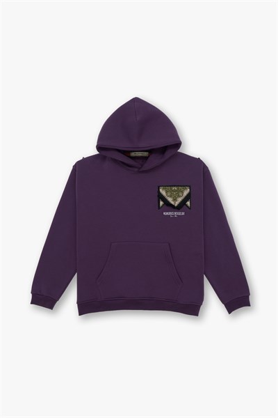 Memories Never Die Oversize Sweatshirt Kadın Mor