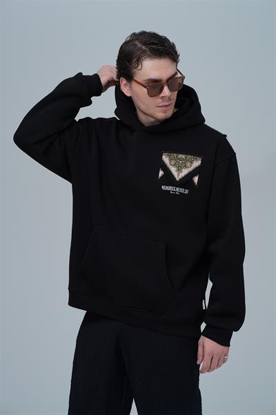 Memories Never Die Oversize Sweatshirt Erkek Siyah