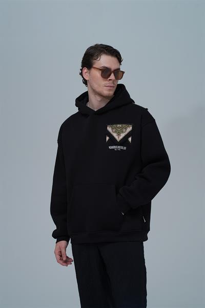 Memories Never Die Oversize Sweatshirt Erkek Siyah