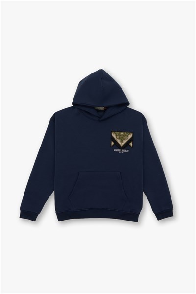 Memories Never Die Oversize Sweatshirt Erkek İndigo