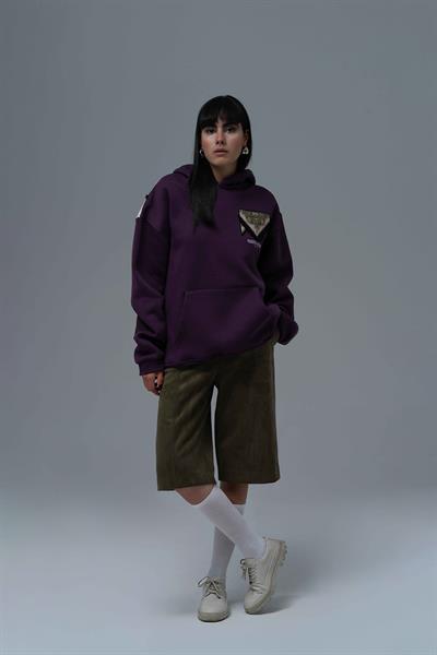 Memories Never Die Oversize Sweatshirt Kadın Mor