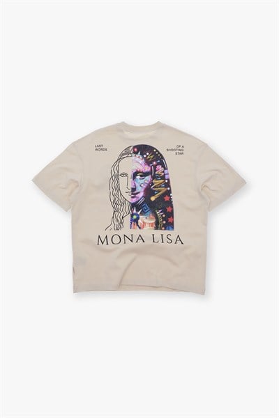 Mona Lisa Shooting Oversize Sweatshirt Erkek Stone