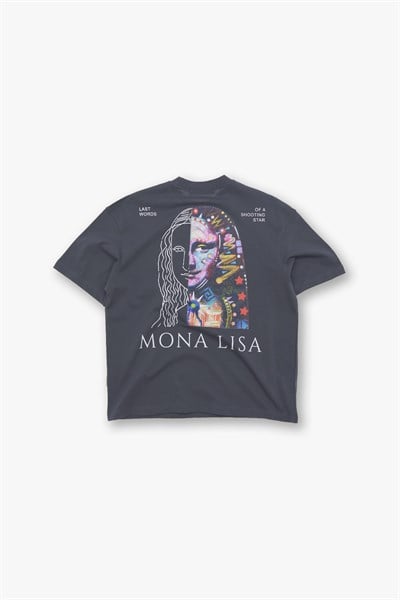 Mona Lisa Shooting Oversize Tişört Erkek Füme