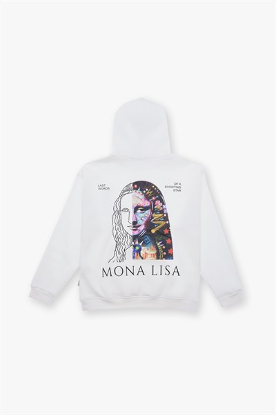 Mona Lisa Shooting Star Oversize Sweatshirt Erkek Ekru