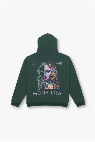 Mona Lisa Shooting Star Oversize Sweatshirt Kadın Yeşil