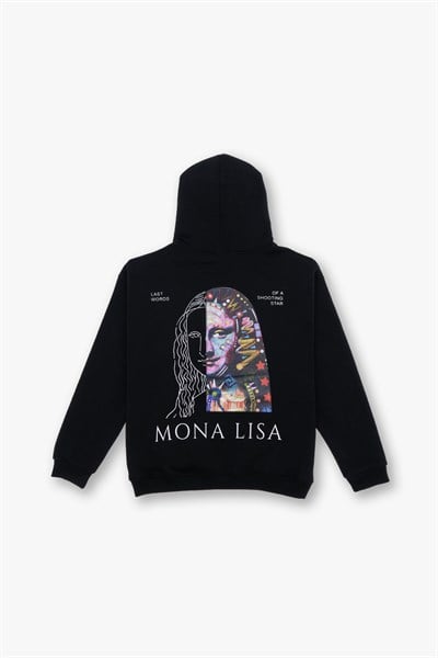 Mona Lisa Shooting Star Oversize Sweatshirt Erkek Siyah