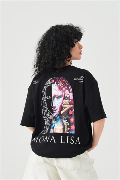 Mona Vision Oversize Kadın Tişört Siyah