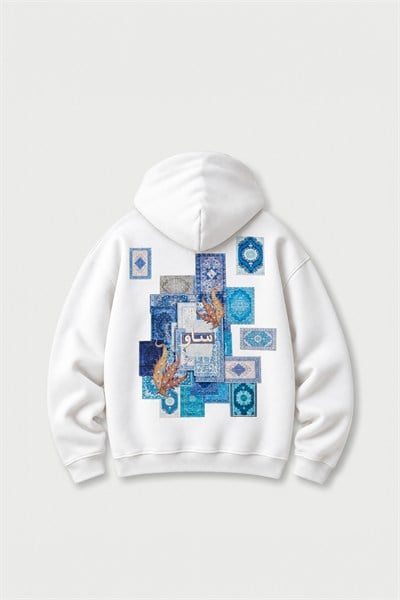 Mosaic Archive Oversize Erkek Sweatshirt Ekru