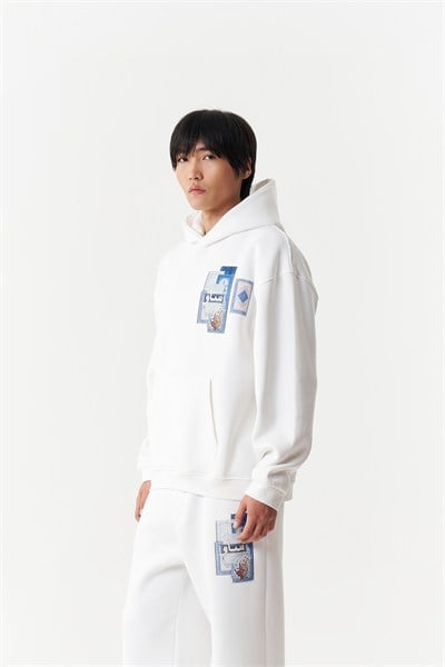 Mosaic Archive Oversize Erkek Sweatshirt Ekru