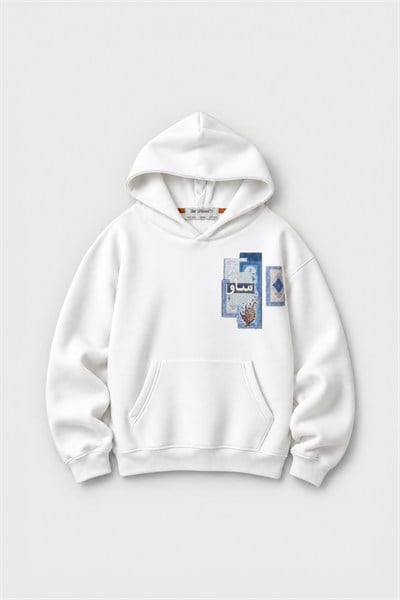 Mosaic Archive Oversize Erkek Sweatshirt Ekru