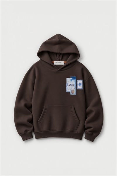 Mosaic Archive Oversize Erkek Sweatshirt Kahverengi