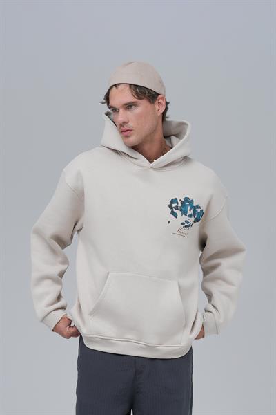 Mosaic Portrait Oversize Sweatshirt Erkek Stone