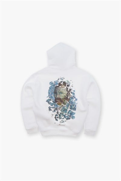 Mosaic Portrait Oversize Sweatshirt Erkek Ekru