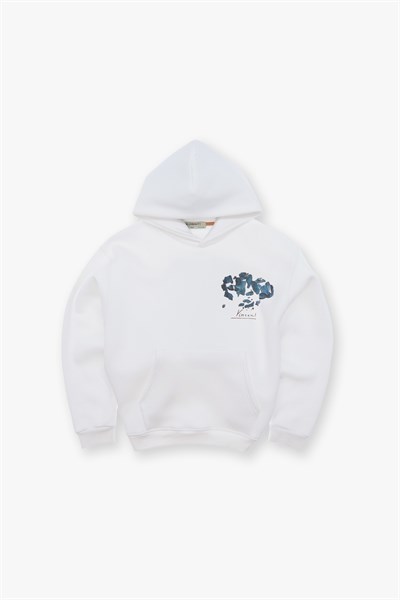 Mosaic Portrait Oversize Sweatshirt Kadın Ekru