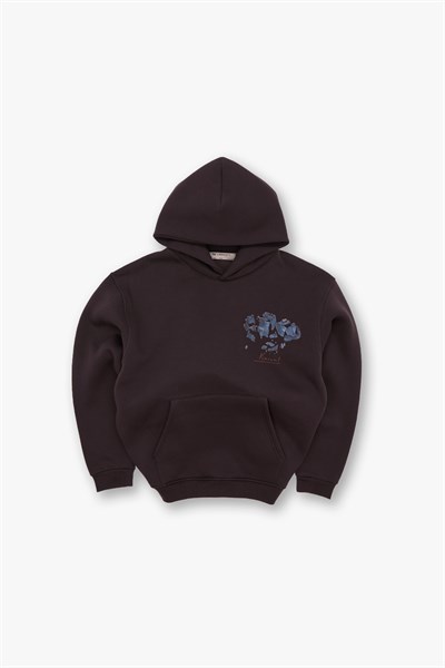 Mosaic Portrait Oversize Sweatshirt Kadın Kahverengi