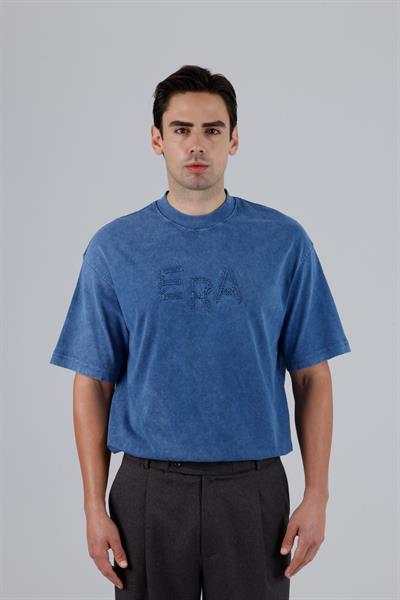 New Era Oversize Tişört Erkek Mavi