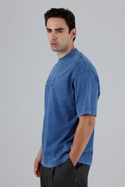 New Era Oversize Tişört Erkek Mavi