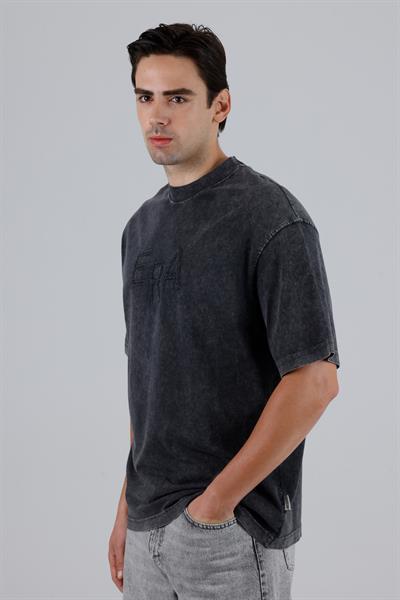 New Era Oversize Tişört Erkek Siyah