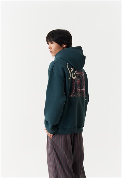 Noble Steed Oversize Erkek Sweatshirt Yeşil