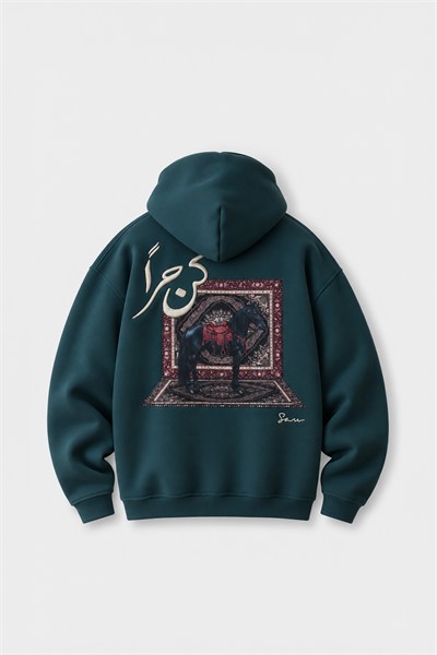 Noble Steed Oversize Erkek Sweatshirt Yeşil