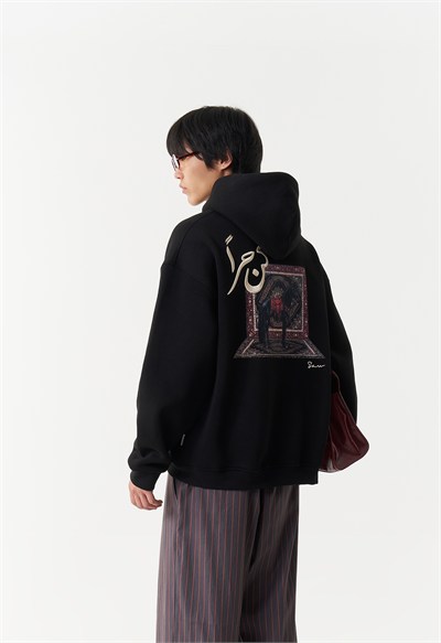 Noble Steed Oversize Erkek Sweatshirt Siyah