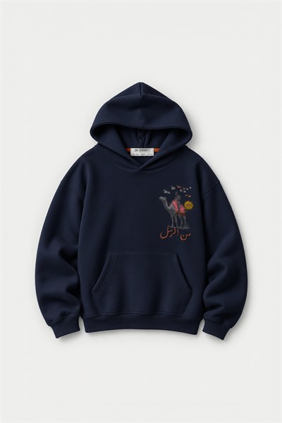 Nomadic Horizon Oversize Erkek Sweatshirt Lacivert