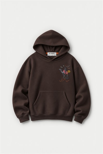 Nomadic Horizon Oversize Erkek Sweatshirt Kahverengi