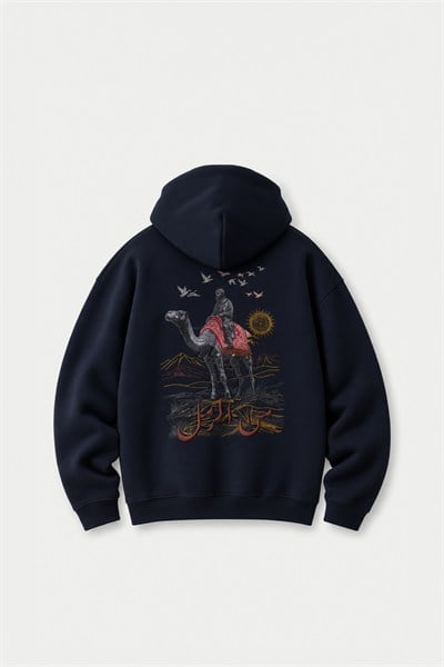 Nomadic Horizon Oversize Erkek Sweatshirt Lacivert