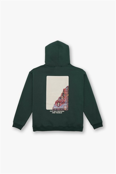 Not All Wounds Are Visible Oversize Sweatshirt Kadın Yeşil